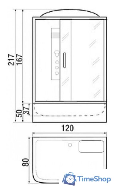 Душевая кабина River Vitim 120/80/50 MT - Изображение №2 — Интернет-магазин Time-Shop