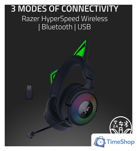 Наушники Razer Kraken Kitty V3 Pro (черный) - Изображение №10 — Интернет-магазин Time-Shop