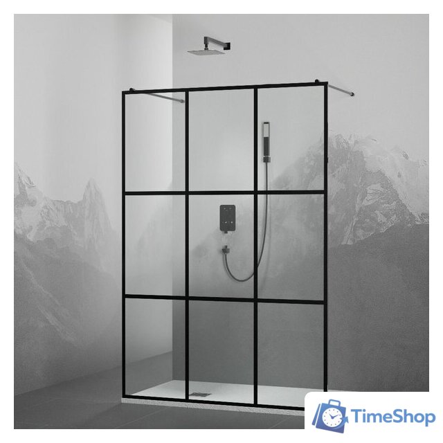 Душевая стенка RGW WA-018B 35101813-84 130 (черный/прозрачное стекло) - Изображение №1 — Интернет-магазин Time-Shop