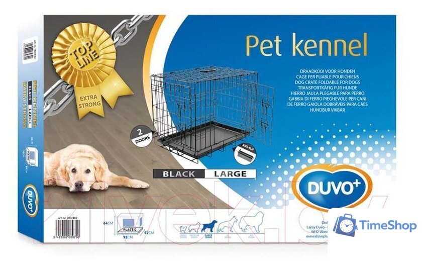 Клетка Duvo Plus Pet Kennel XX-Large 780/484/DV (черный) - Изображение №8 — Интернет-магазин Time-Shop