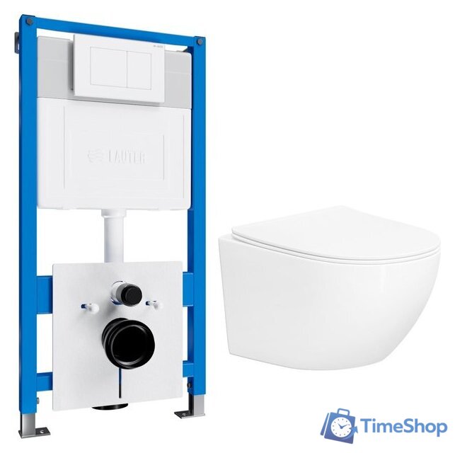 Унитаз подвесной Lauter Sulzdorf с микролифтом и кнопкой смыва 219702J (белый/белый) - Изображение №1 — Интернет-магазин Time-Shop