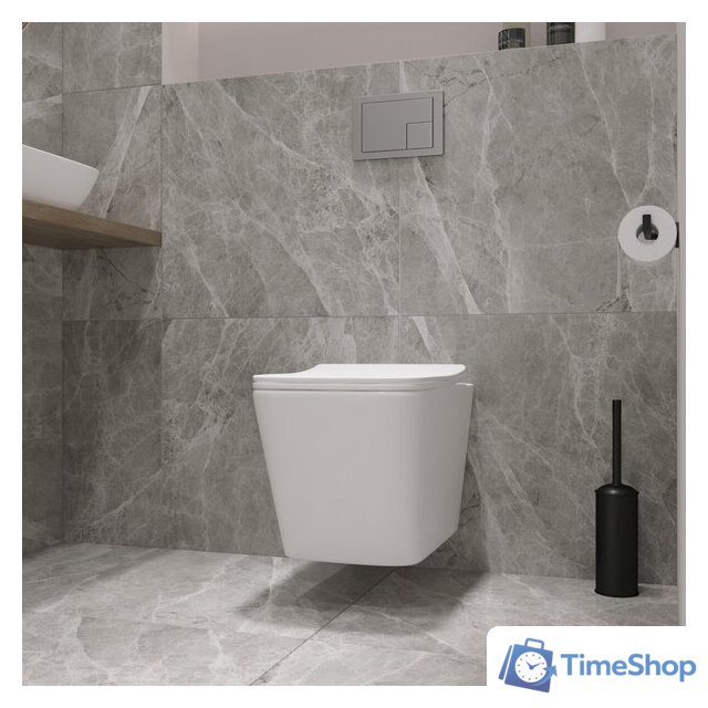 Унитаз подвесной Lauter Square 214903 с кнопкой 219701J (прямоугольная, хром) - Изображение №15 — Интернет-магазин Time-Shop