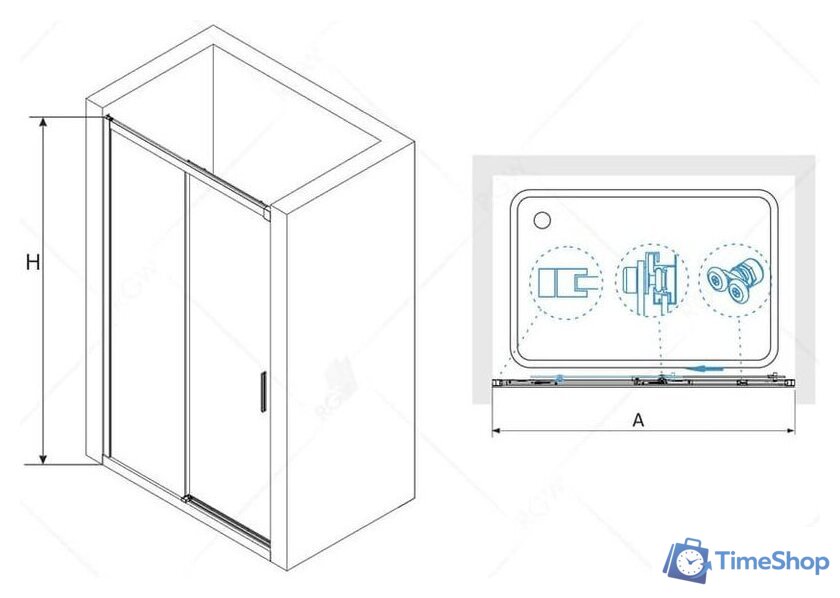 Стеклянная шторка для ванны RGW Leipzig LE-12B 34121219-14 (черный/прозрачное стекло) - Изображение №4 — Интернет-магазин Time-Shop