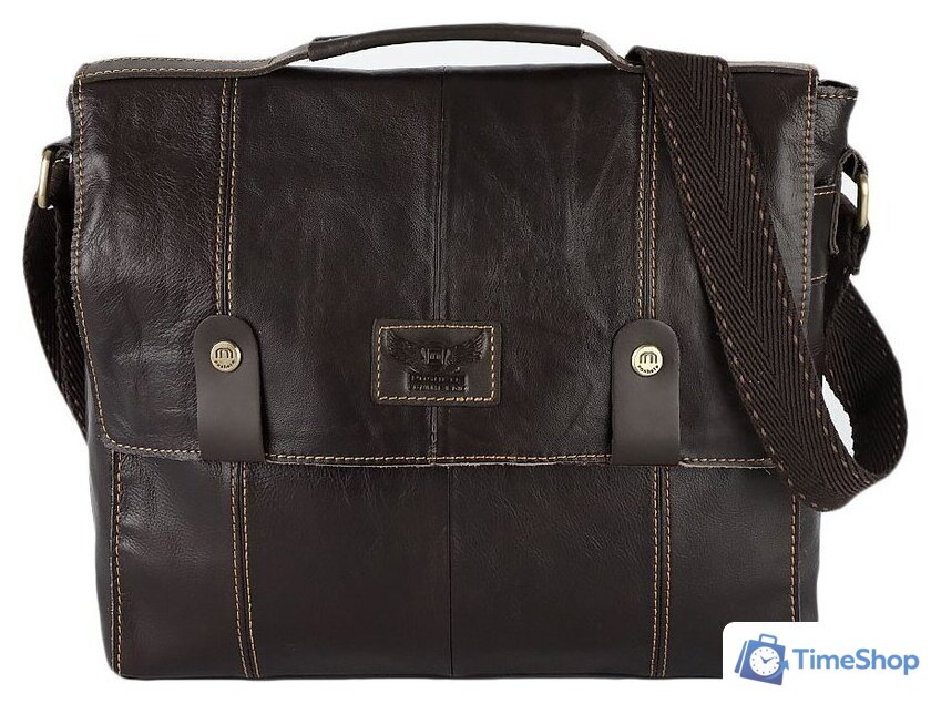Портфель Poshete 196-1605-19-DBW (коричневый) - Изображение №1 — Интернет-магазин Time-Shop