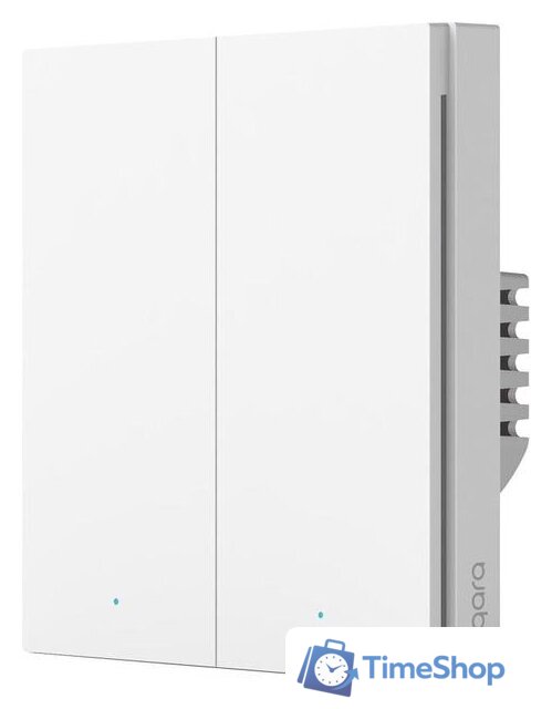 Выключатель Aqara Smart Wall Switch H1 двухклавишный без нейтрали (белый) - Изображение №1 — Интернет-магазин Time-Shop