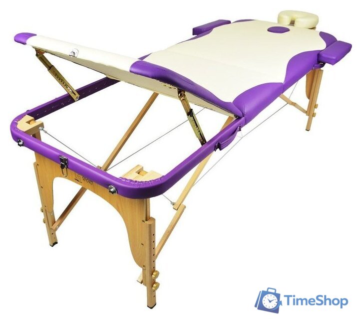 Массажный стол Atlas Sport 70 см складной 3-с деревянный (кремово-фиолетовый) - Изображение №2 — Интернет-магазин Time-Shop
