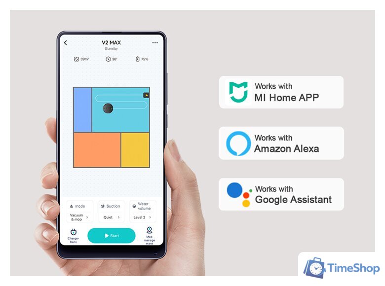 Робот-пылесос Viomi Robot Vacuum Cleaner V2 Max V-RVCLM24B (черный) - Изображение №5 — Интернет-магазин Time-Shop