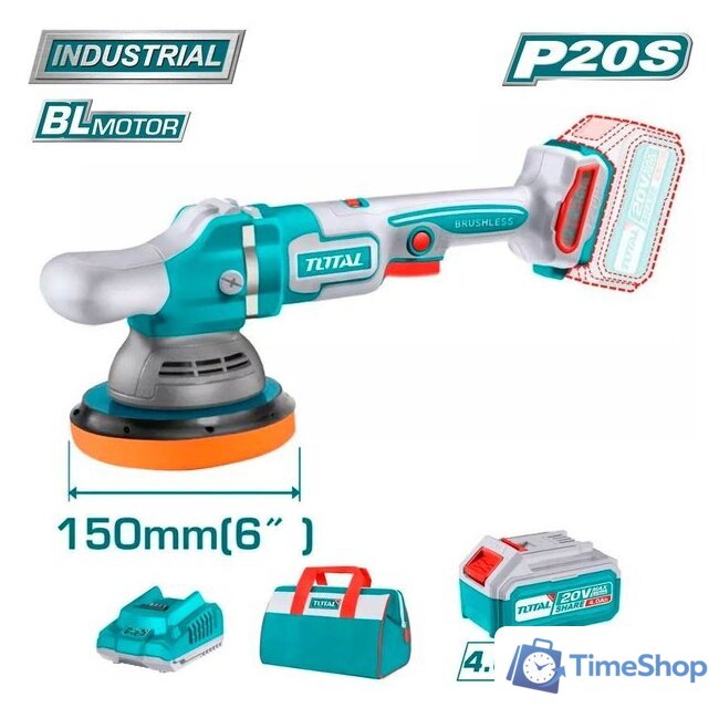 Полировальная машина Total TAPLI20151 (с 1-им АКБ, сумка) - Изображение №1 — Интернет-магазин Time-Shop