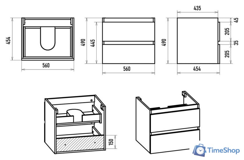  Misty Тумба под умывальник Victory 60 VIC-09060-0102Я+11060-KL - Изображение №8 — Интернет-магазин Time-Shop