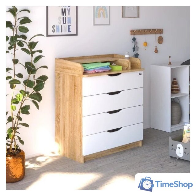 Детский комод Атон Мебель Сириус-2 Wood 804 ПВХ (дуб сонома) - Изображение №4 — Интернет-магазин Time-Shop