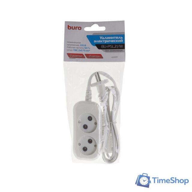 Удлинитель Buro BU-PSL2.1/W - Изображение №4 — Интернет-магазин Time-Shop