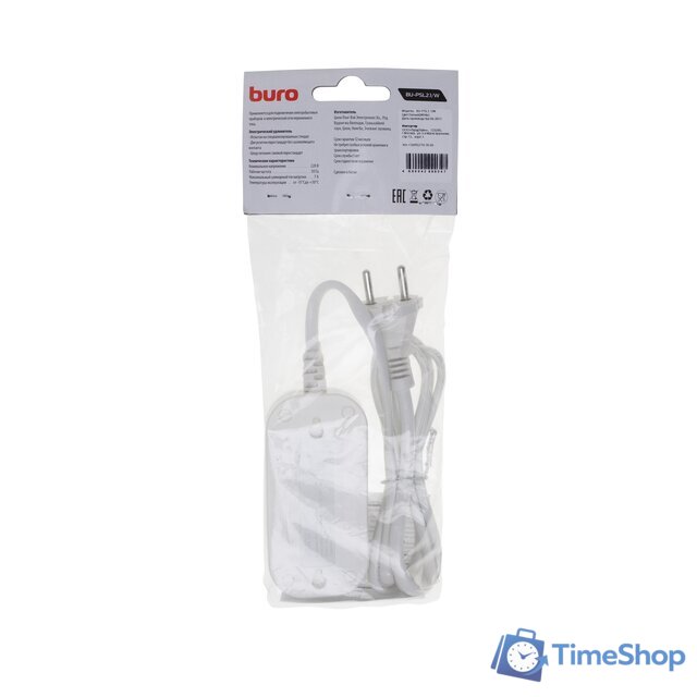 Удлинитель Buro BU-PSL2.1/W - Изображение №5 — Интернет-магазин Time-Shop