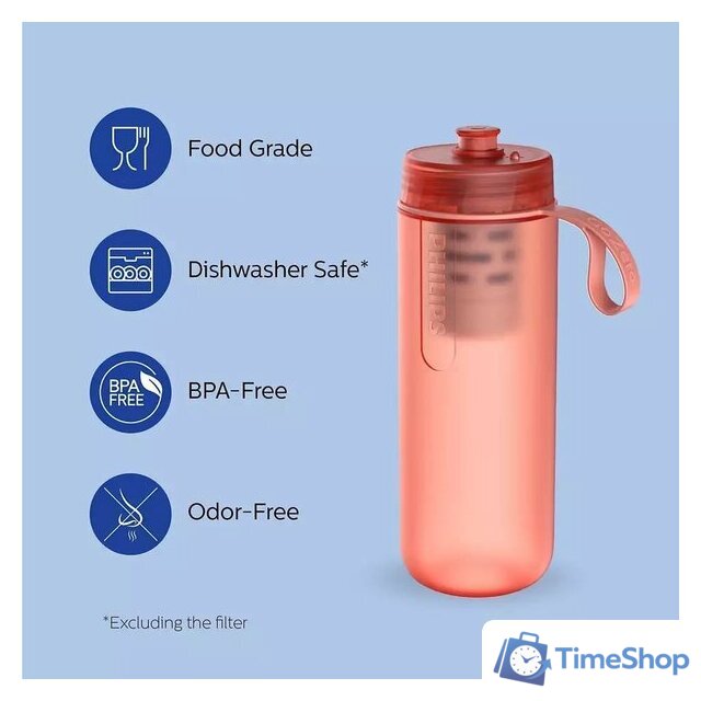 Бутылка для воды Philips GoZero AWP2712RDR/31 590мл (красный) - Изображение №3 — Интернет-магазин Time-Shop