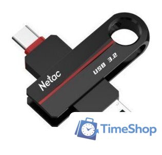 USB Flash Netac US18 USB 3.2+TypeC 128GB NT03US18C-128G-32BK - Изображение №1 — Интернет-магазин Time-Shop