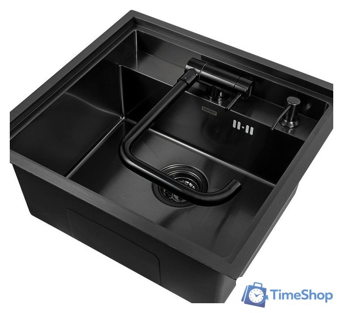 Кухонная мойка ARFEKA AF 520*490 + AF FSS304 + ZP DS BLACK PVD NANO - Изображение №2 — Интернет-магазин Time-Shop