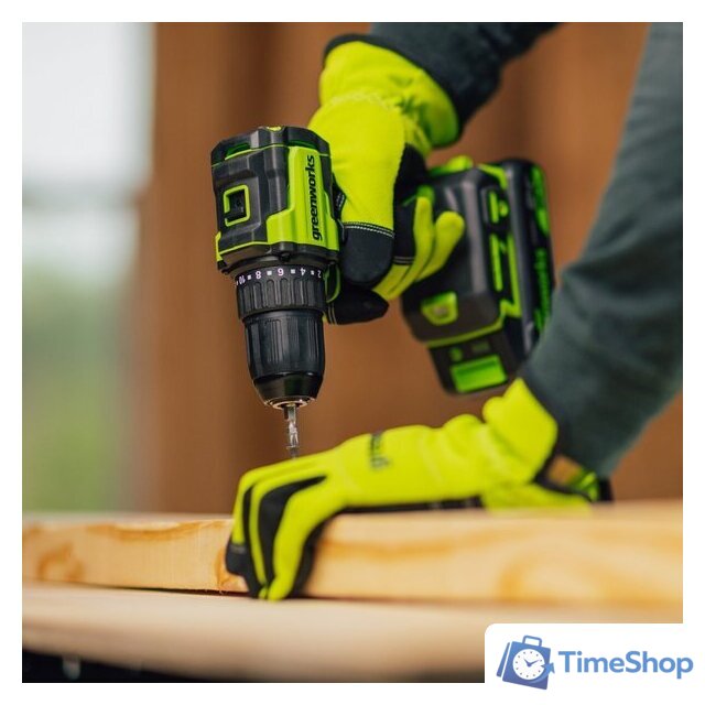 Дрель-шуруповерт Greenworks DD345 3708307CUB (с 1-им АКБ) - Изображение №7 — Интернет-магазин Time-Shop