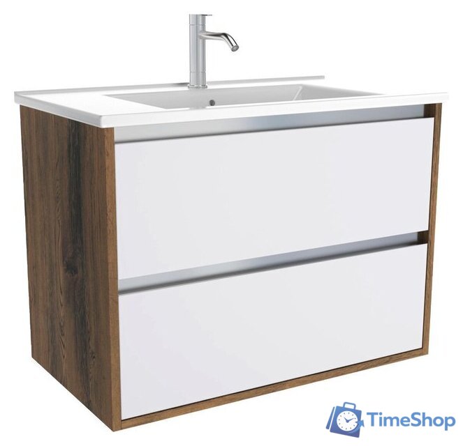  ЗОВ Тумба под умывальник Парма 60 P60LA0MWMC1A (аттик/белый матовый/алюминий) - Изображение №1 — Интернет-магазин Time-Shop