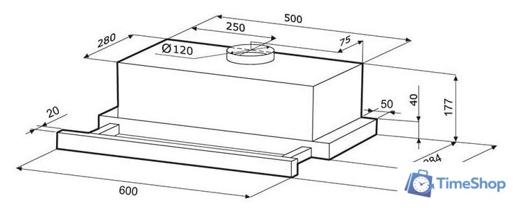 Кухонная вытяжка Krona Kamilla Evo 1 (белый) - Изображение №2 — Интернет-магазин Time-Shop