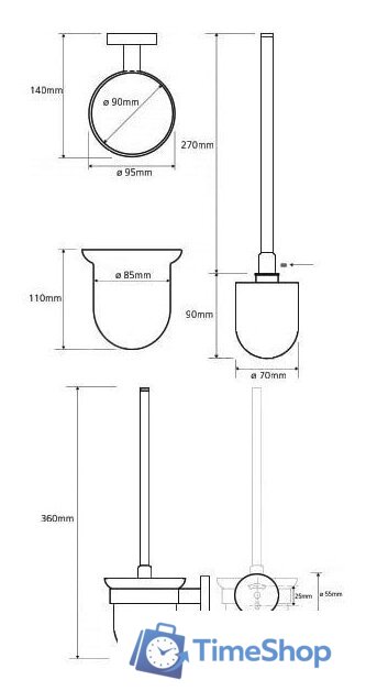 Ершик для унитаза Bemeta Trend-I 104113018 - Изображение №3 — Интернет-магазин Time-Shop