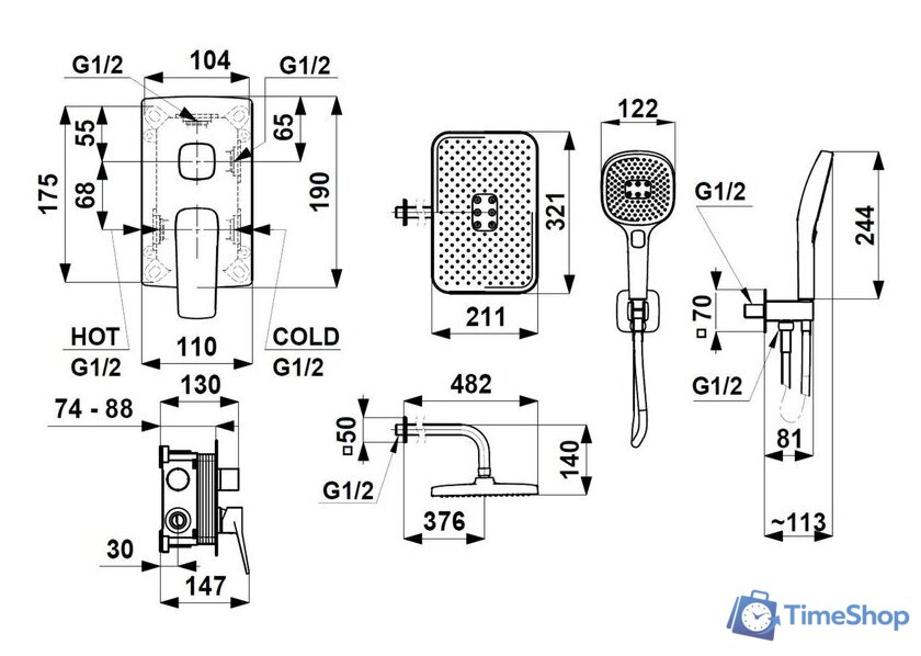 Душевая система  KFA Armatura Malaga 452950181 - Изображение №5 — Интернет-магазин Time-Shop