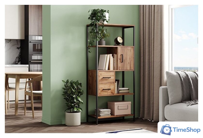 Стеллаж Mio Tesoro Cool Joy Loft (дуб золотой крафт/черный) - Изображение №3 — Интернет-магазин Time-Shop