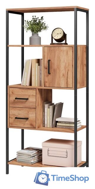 Стеллаж Mio Tesoro Cool Joy Loft (дуб золотой крафт/черный) - Изображение №1 — Интернет-магазин Time-Shop