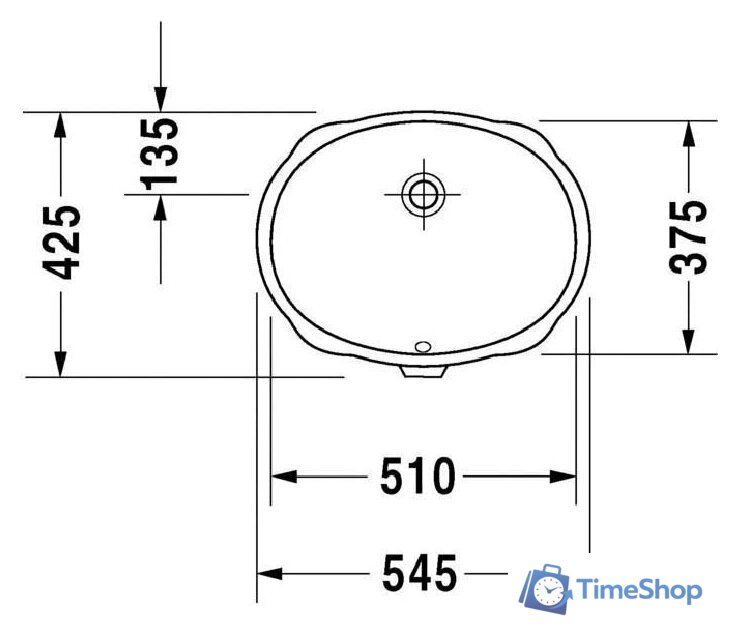 Умывальник Duravit Vero 0466510000 - Изображение №2 — Интернет-магазин Time-Shop