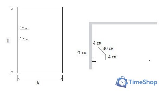 Стеклянная шторка для ванны RGW SC-53 80 см (прозрачное/хром) - Изображение №2 — Интернет-магазин Time-Shop