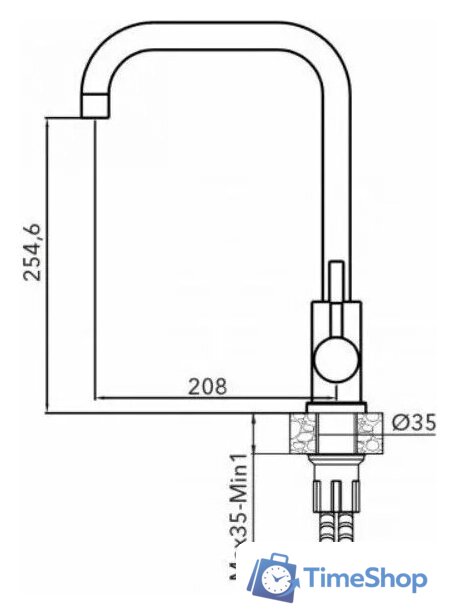 Смеситель AV Engineering AVZAR4-B304GR-739 - Изображение №3 — Интернет-магазин Time-Shop