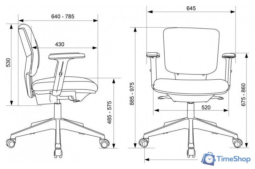 Офисное кресло Бюрократ Dali (черный) - Изображение №7 — Интернет-магазин Time-Shop