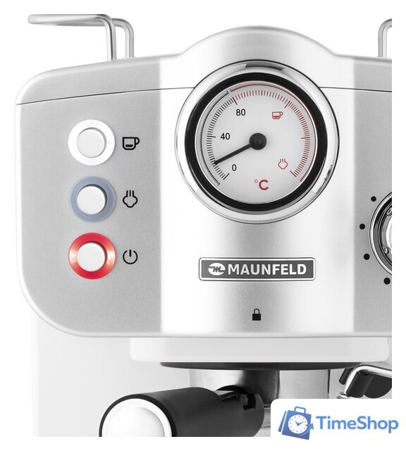Рожковая кофеварка MAUNFELD MF-735WH Pro - Изображение №5 — Интернет-магазин Time-Shop
