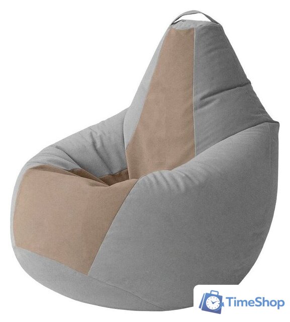 Кресло-мешок Kreslomeshki Груша Kombo XXXL GKV-145x100-SH (сталь/шоколад) - Изображение №1 — Интернет-магазин Time-Shop