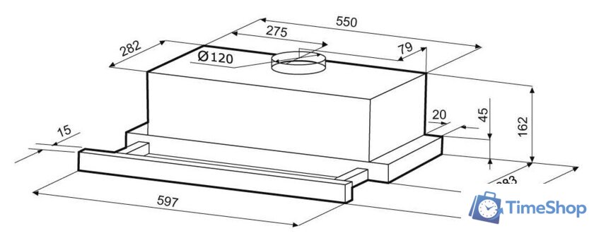 Кухонная вытяжка Krona Kamilla T 600 Inox 2 мотора (нержавеющая сталь) - Изображение №15 — Интернет-магазин Time-Shop