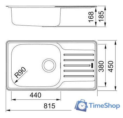 Кухонная мойка Franke LNX 611-82 101.0736.118 (стальной) - Изображение №2 — Интернет-магазин Time-Shop