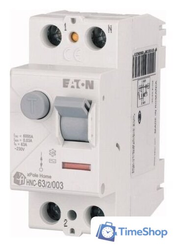 Устройство защитного отключения Eaton HNC-63/2/003 2P 63A 6kA 30mA АC 2M 194692 - Изображение №1 — Интернет-магазин Time-Shop