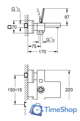 Смеситель Grohe Eurocube Joy 23666000 - Изображение №2 — Интернет-магазин Time-Shop
