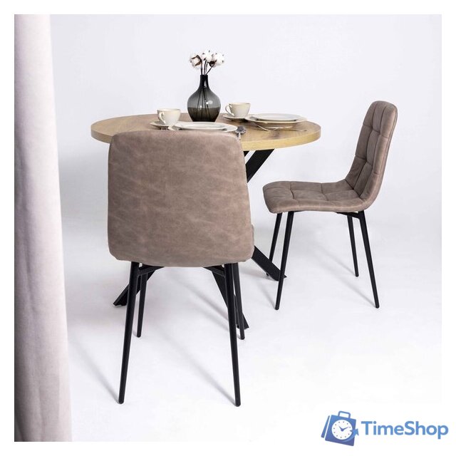 Стул Алвест AV 406-N (песочная замша Kiprus 03/черный) - Изображение №3 — Интернет-магазин Time-Shop