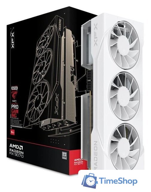 Видеокарта XFX Swift AMD Radeon RX 9070 OC White Triple 90mm Fan Gaming Edition RX-97SWFT3W7 - Изображение №7 — Интернет-магазин Time-Shop
