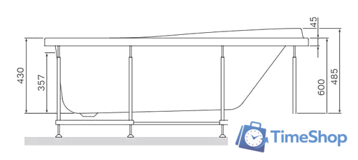 Ванна AM.PM W80A-150-070W-A 150x70 (с каркасом) - Изображение №3 — Интернет-магазин Time-Shop