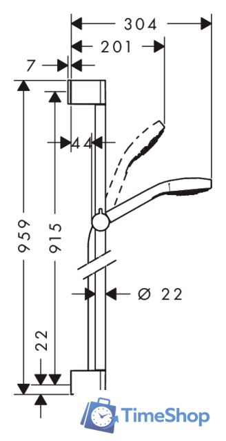 Душевой гарнитур  Hansgrohe Croma Select E (26592400) - Изображение №2 — Интернет-магазин Time-Shop