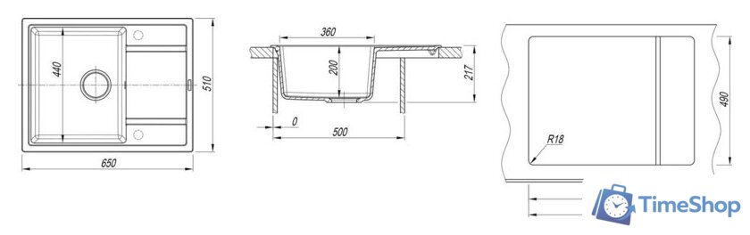 Кухонная мойка Florentina Липси 650 (серый шелк) - Изображение №2 — Интернет-магазин Time-Shop