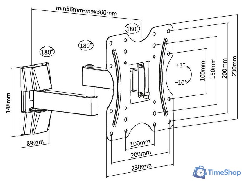 Кронштейн для телевизора Ultramounts UM899 (черный) - Изображение №10 — Интернет-магазин Time-Shop