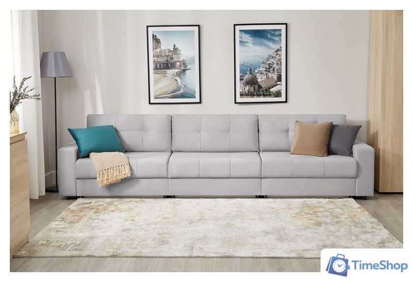 Диван Mio Tesoro Манчестер 292 1.5ек-1.5ек-1.5ек (841 светло-серый) - Изображение №12 — Интернет-магазин Time-Shop