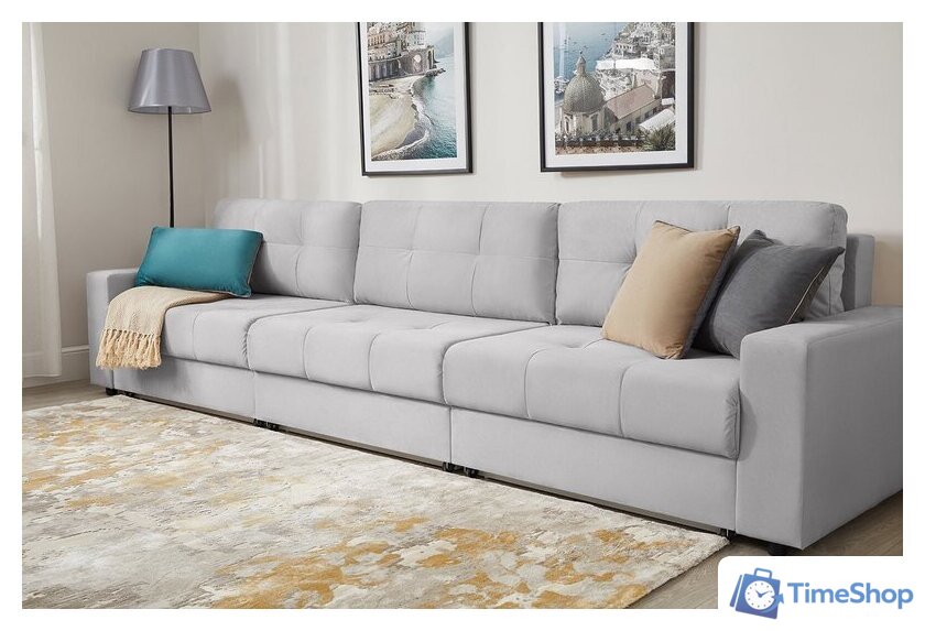 Диван Mio Tesoro Манчестер 292 1.5ек-1.5ек-1.5ек (841 светло-серый) - Изображение №11 — Интернет-магазин Time-Shop