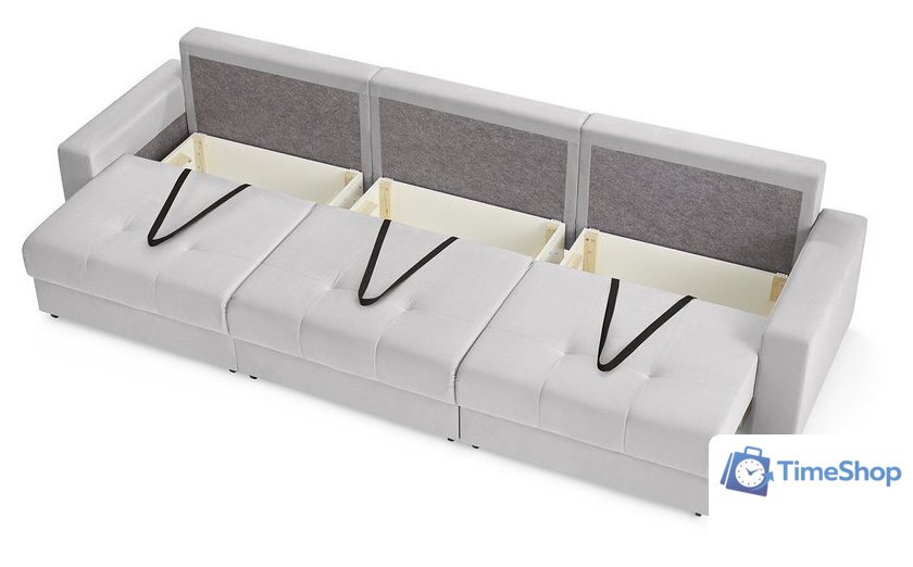 Диван Mio Tesoro Манчестер 292 1.5ек-1.5ек-1.5ек (841 светло-серый) - Изображение №8 — Интернет-магазин Time-Shop