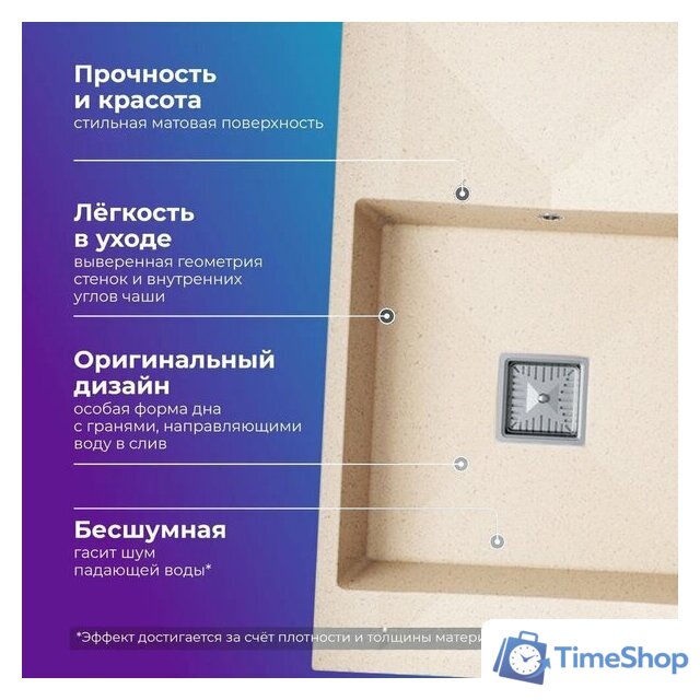 Кухонная мойка Polygran Blade 780 (кремовый) - Изображение №2 — Интернет-магазин Time-Shop