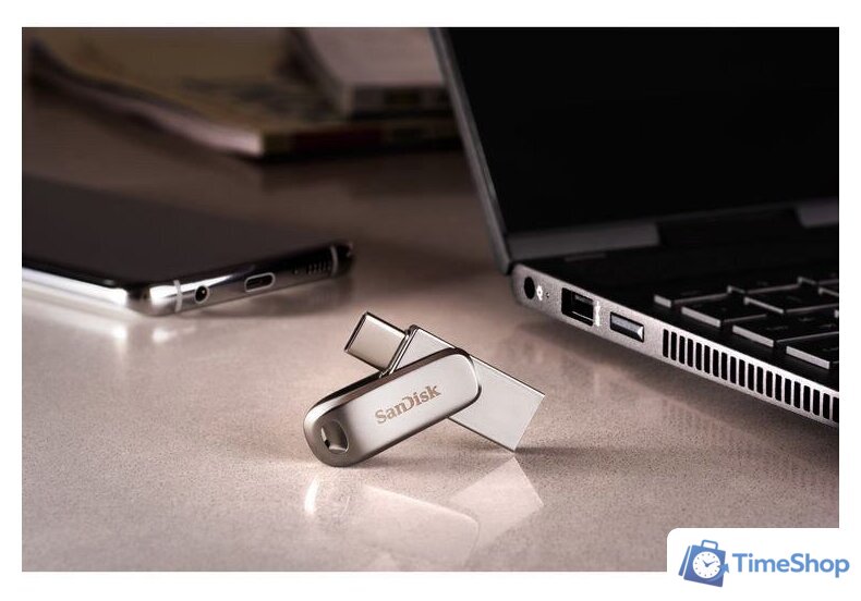 USB Flash SanDisk Ultra Dual Drive Luxe USB Type-C 128GB SDDDC4-128G-G46 - Изображение №9 — Интернет-магазин Time-Shop