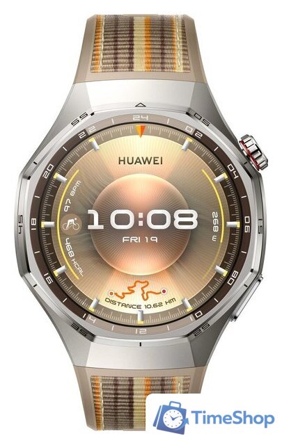 Умные часы Huawei Watch GT 6 Pro 46 мм (серебристый, с коричневым плетеным ремешком, международная версия) - Изображение №2 — Интернет-магазин Time-Shop