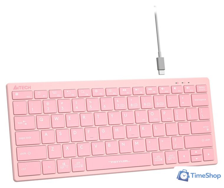 Клавиатура A4Tech Fstyler FBX51C (розовый) - Изображение №4 — Интернет-магазин Time-Shop