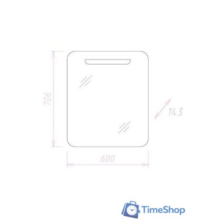  Onika Шкаф с зеркалом Неаполь 60.01 206064 - Изображение №5 — Интернет-магазин Time-Shop